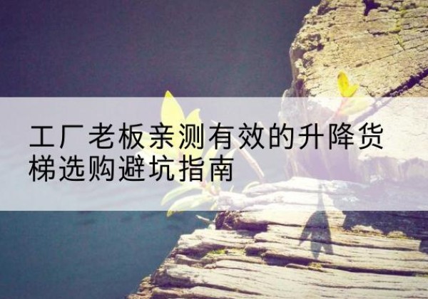 维西升降货梯怎么选-工厂老板亲测有效的升降货梯选购避坑指南